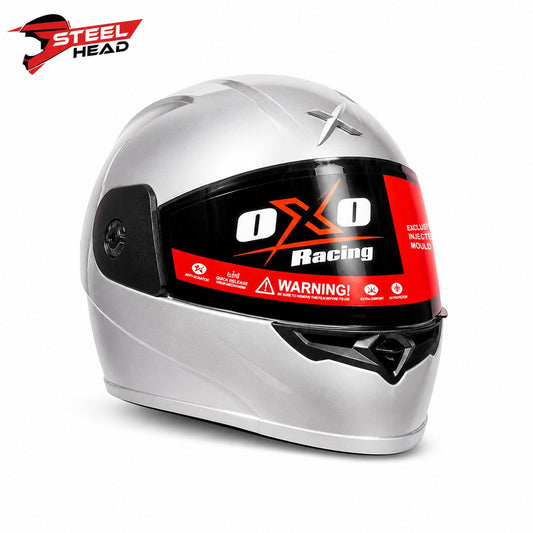 Oxo Racing Helmet - Silver Shine